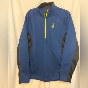 Spyder Men's Blue and Black Pullover Sweater